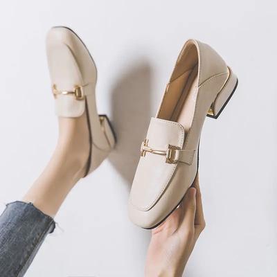 Square Toe Loafers Moccasins Formal Women's Summer Footwear Shoes for Woman 2026 Low Heel Elegant Korean Style E High Quality A