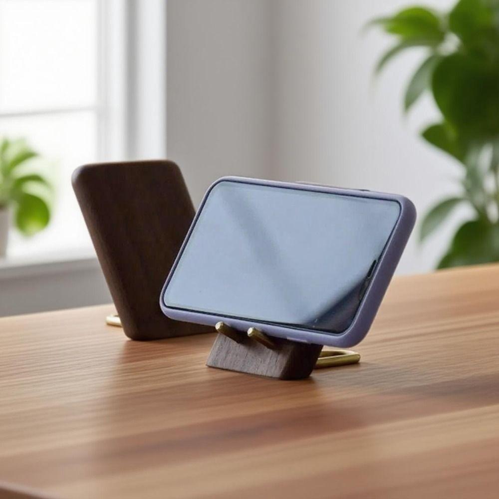 Vintage Desktop Phone Holder Wooden Small Tablet Holder Lazy Phone Stand  for Mobile phone Storage