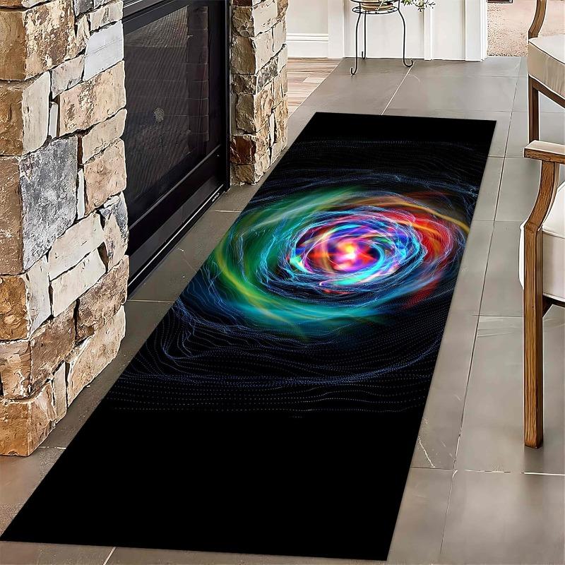 Color Abstract Vortex Runner Rug Soft Non-slip Home Floor Decor Carpet for Hallway Playroom Living Room Bedroom Decor Mat