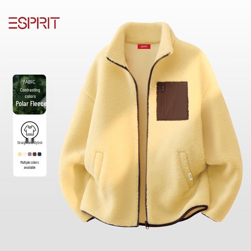 Esprit Women's Color-Block Fleece Zip-Up Cardigan