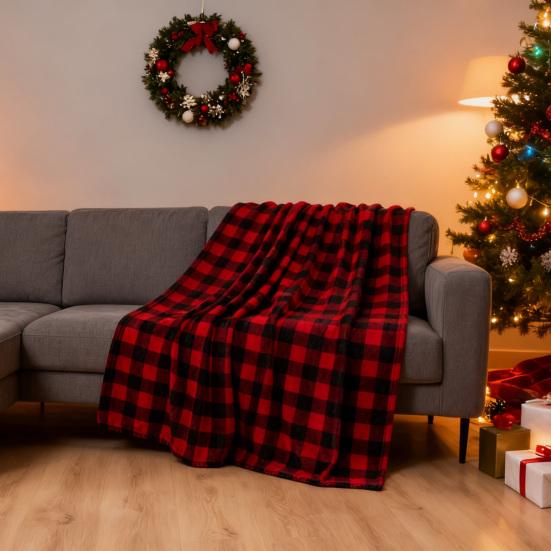 Christmas Flannel Blanket Snowflake Throw Blanket Warm Plush Blanket Cabin Throw for Couch Sofa Bed Office