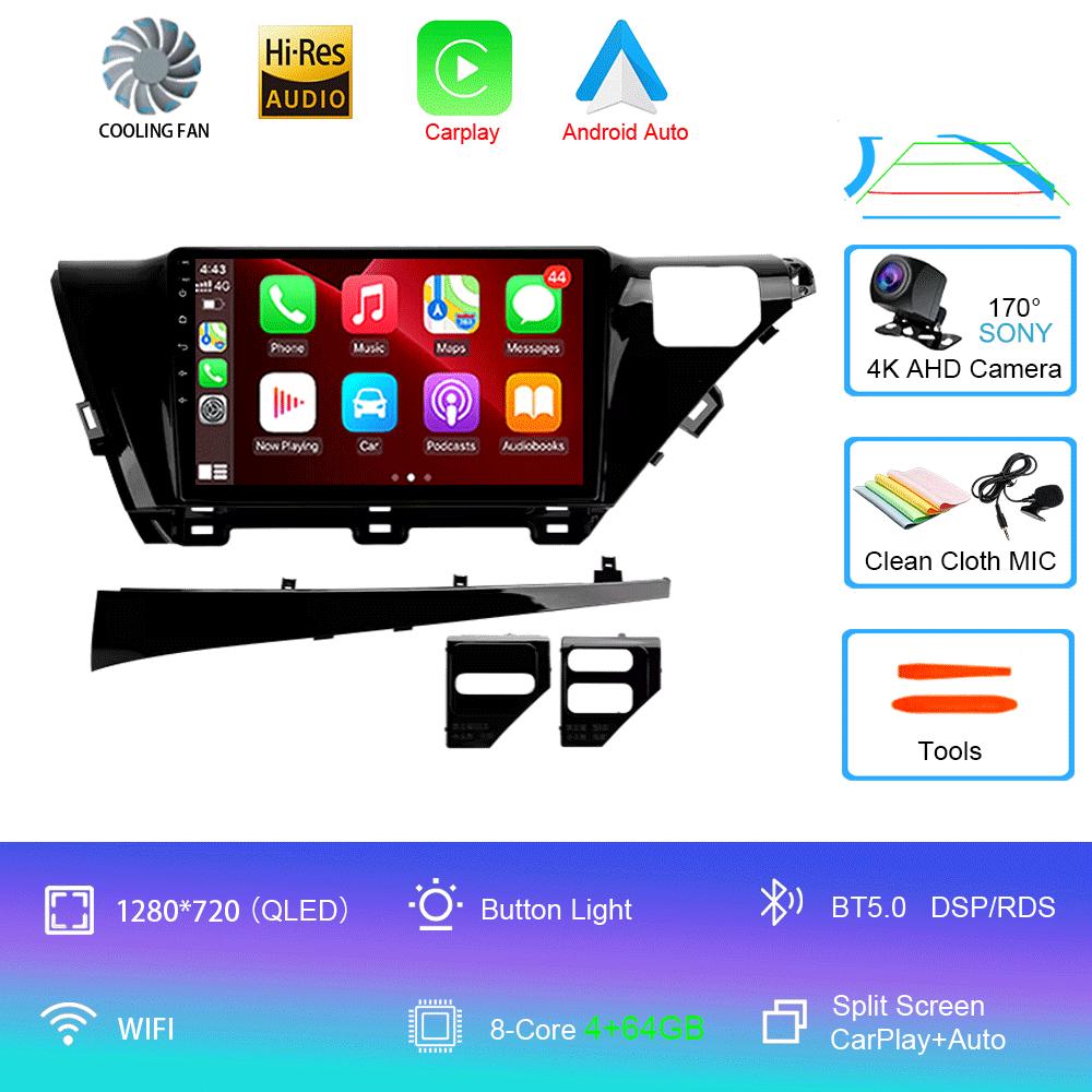 Car Radio Android 14 Carplay Auto For Toyota Camry 8 XV 70 2017 2018 2019 2020 Multimedia Video Player Navigation GPS Stereo DSP