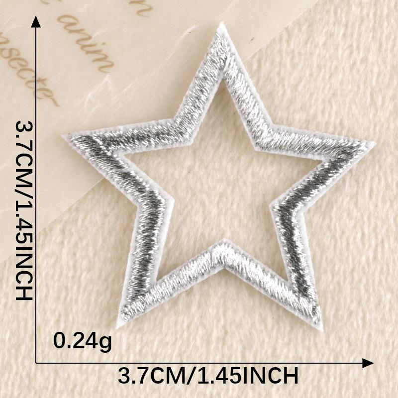 Star and Heart Embroidery Patch - Korean-Style Clothing DIY Accessory
