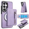 2 In 1 Detachable Zipper Magnetic Cards Holder Case For Samsung S26 Ultra S25 Plus S24 S23 A56 A26 A36 Vertical Pocket Bag Cover