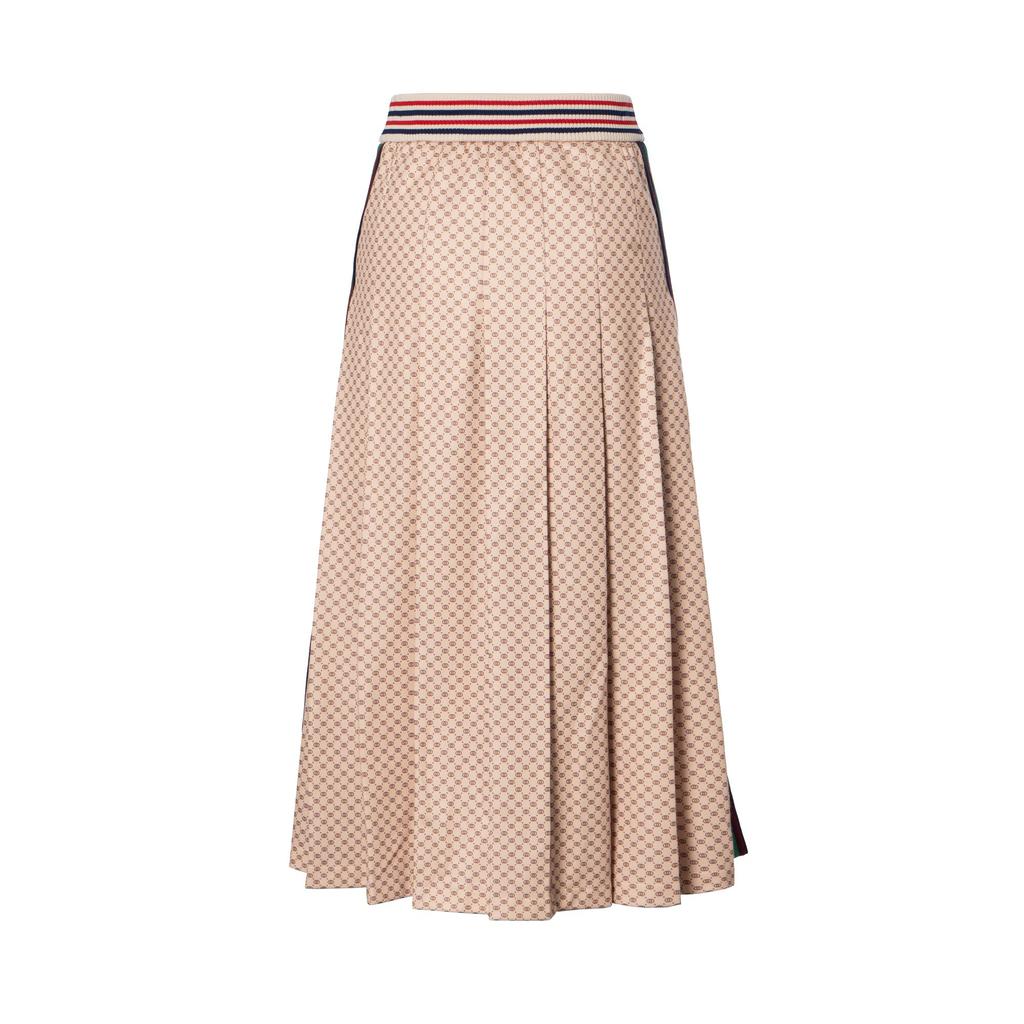 Previous Season Web Stripe Gg Logo Print Skirt 661786-XJDFP-9115