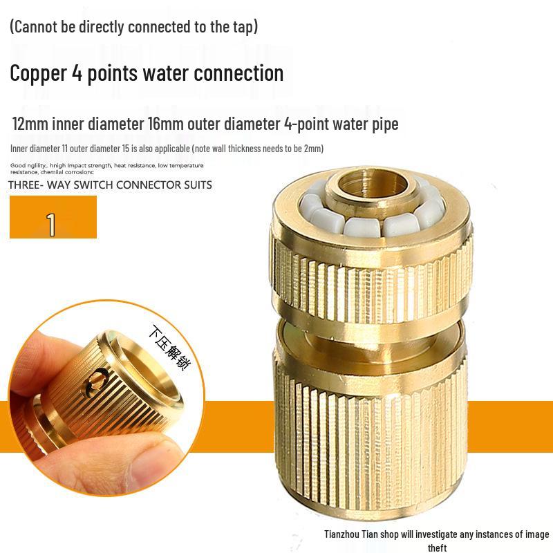 Universeller Kupfer-Wasserhahn-Adapter & Schnellkupplung für Schläuche
