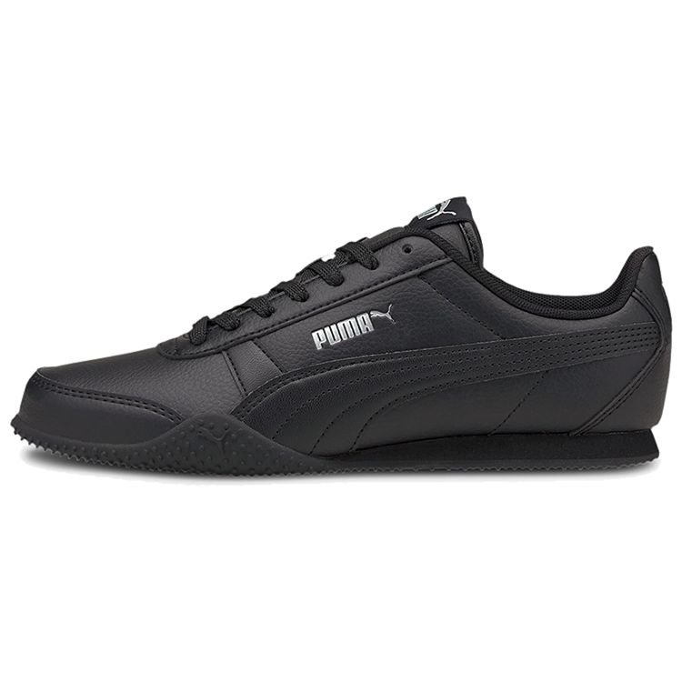 Puma Bella Round Toe Lace-Up Synthetic Leather Shock Absorbing Durable Lightweight Low-Top Running Shoes Women sneaker Black 380663-01