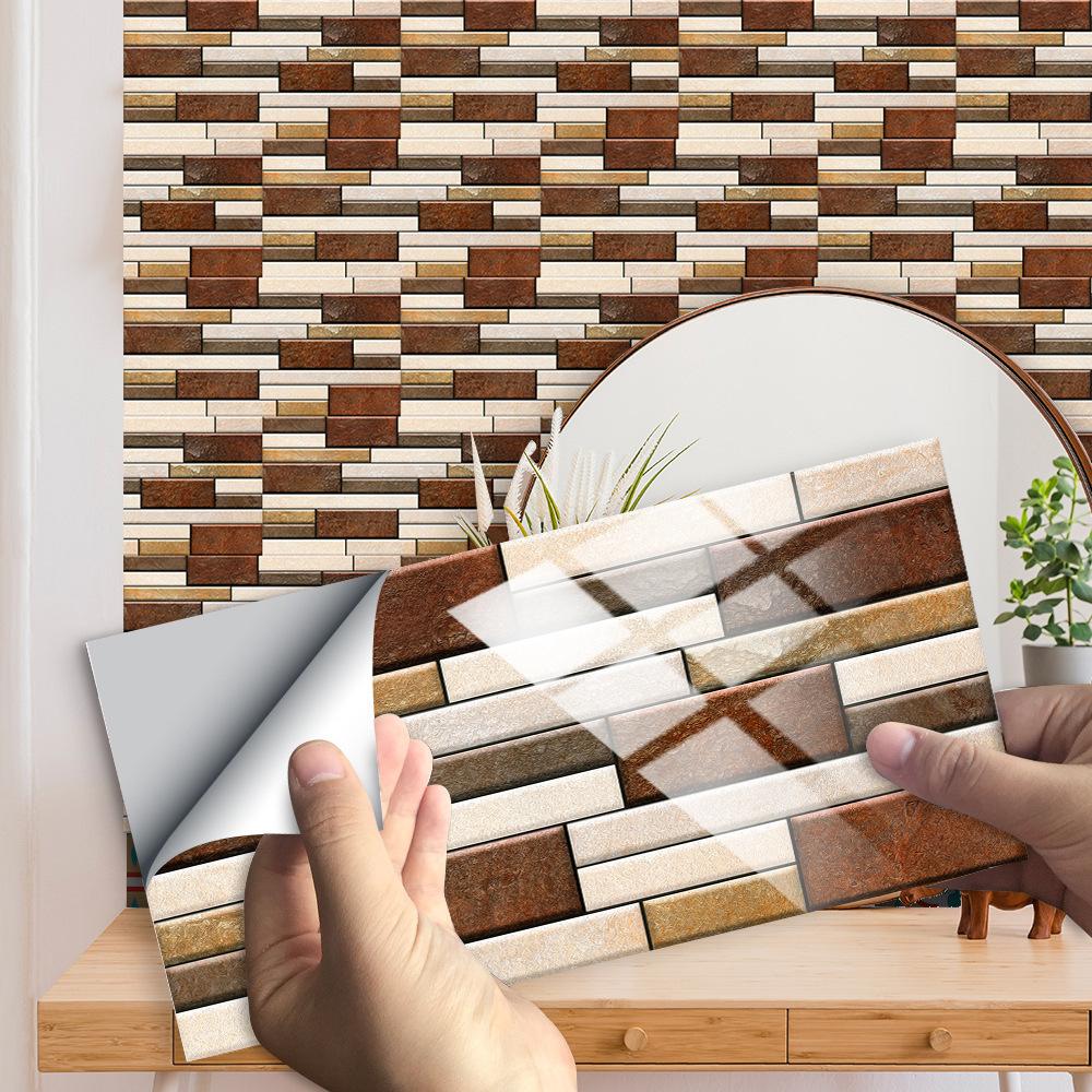 Gray Marble Texture Rectangular Tile Sticker Kitchen Bathroom Stair Renovation Waterproof Wall Sticker