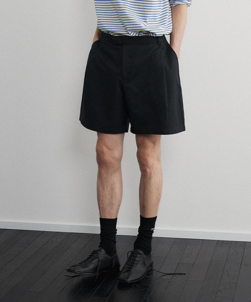 Le Mad One-Pleat Elastic Half Pants - Deep Navy