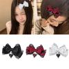 Webbing Gothic Lolita Hair Clip Heart Pendant Cross Pendant Cross Hair Clip Black Lace Bow Sweet Cool Girls Hair Clip