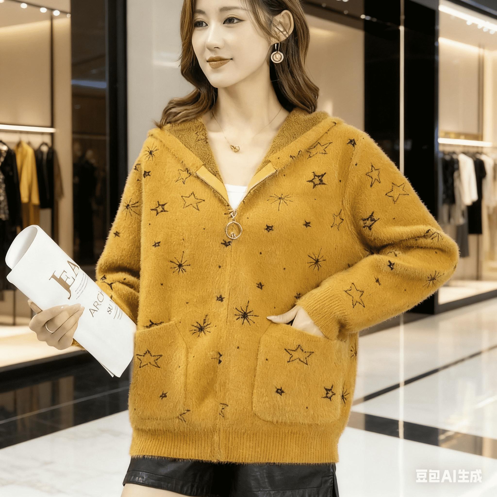 ラクユウ mina perhonen Velvet Jacket 1766 fiyatlarından başlayan Coat Women New Spring Autumn Mink Wool