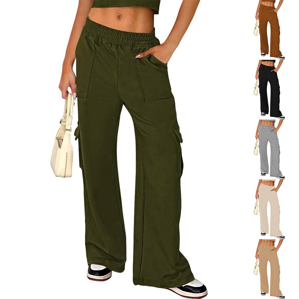 Dámské zimní tepláky Jednobarevné Kalhoty pro volný čas Dámské fleecové tepláky Rovné široké nohavice