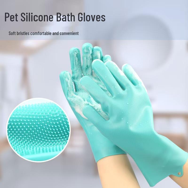 Pet Bathing Gloves: Anti-Scratch, Bite-Resistant, Durable Silicone Massage Gloves for Cat and Dog Washing
