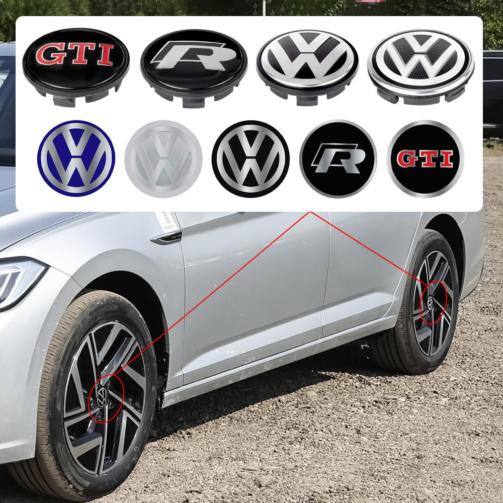 For VW 4Pcs 56/65/66mm Car Wheel Center Cover Stickers Hub Cap For Volkswagen Vw Tiguan Jetta Mk6 Scirocco Polo Touran Golf GTI Rline
