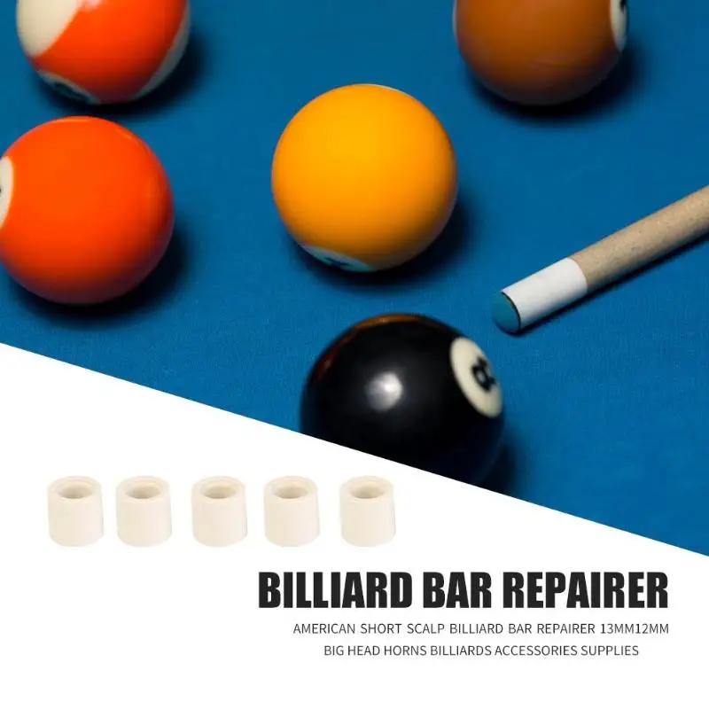 Durable Ferrulesl Skillful Manufacture 5pcs Billiards Snooker Ferrule Professional Pool Cue Ferrules 12mm/13mm White