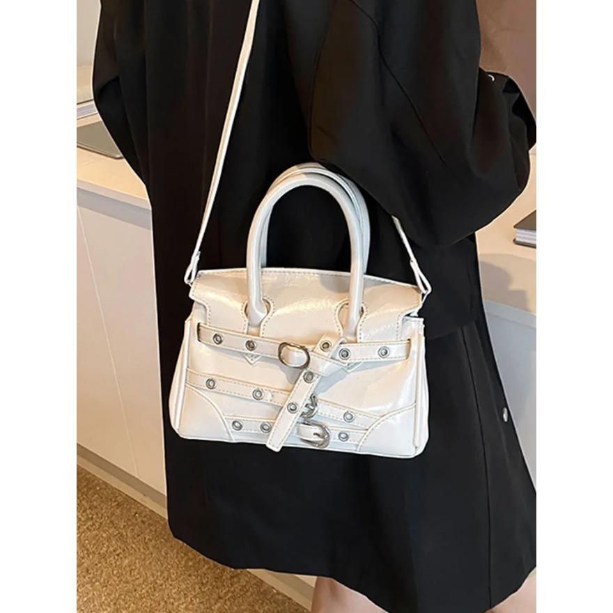 Textured PU Leather Crossbody Bags for Women High-end Belt Design Small Handbags Fashion Lady Shoulder Bag