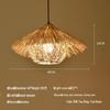 Bamboo Weaving Straw Hat Chandelier - Southeast Asian Wabi-Sabi Style Rattan Lampshade for Farmhouse Decor.