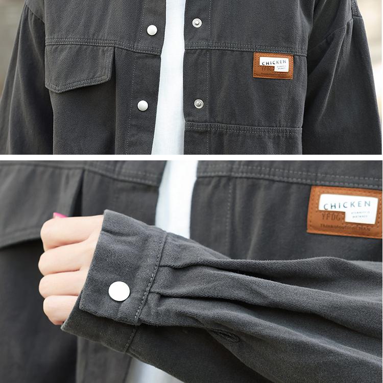 Autumn Korean Loose Fit Shirt for Women's Casual and Versatile Washable Cotton Denim Shirt Jacket