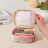 Yousheng Velvet Small Cosmetic Case Women Travel Makeup Bag Star Pattern Cosmetic Bag Zippered Pouch for Lipstick Sanitary Napkin Storage