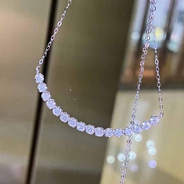

Нежные блестящие циркониевые ожерелья для женщин, все подходящие трендовые аксессуары, простой дизайн, сдержанная роскошь, изысканные ювелирные изделия 45cm