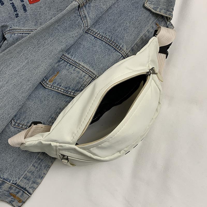 Breast bag, men's and women's multi-functional fanny pack, new solid color tooling style canvas bag, shoulder messenger bag.