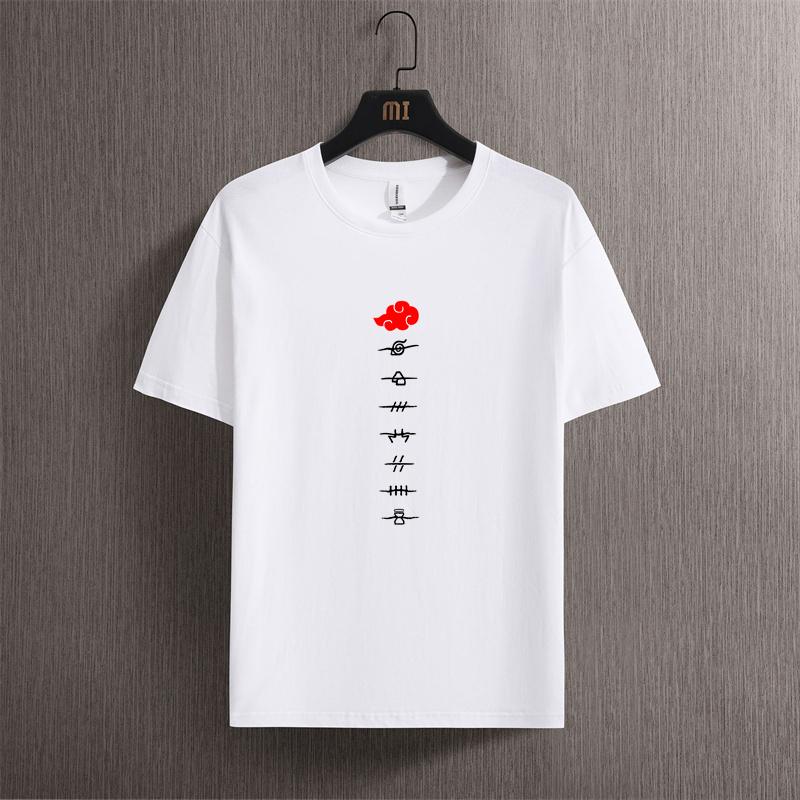 2024 New Mens and Women S Nine Tailed Fire T-shirt Shadow Ninja Short Sleeve Anime Surrounding Fashion Trend Top T-shirt Summer