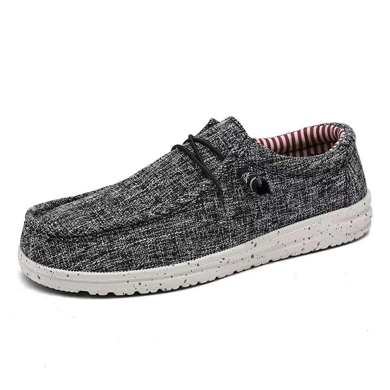 Fashion Men's Fashion Canvas Loafers Comfortable Lightweight Breathable Men's Casual Shoes Flat Slip-on Driving Shoes Man 2025