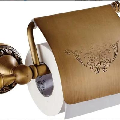 Suporte de papel higiênico para banheiro doméstico, suporte de parede clássico para banheiro, caixa de lenços de papel em latão antigo, acessório para suporte de papel toalha