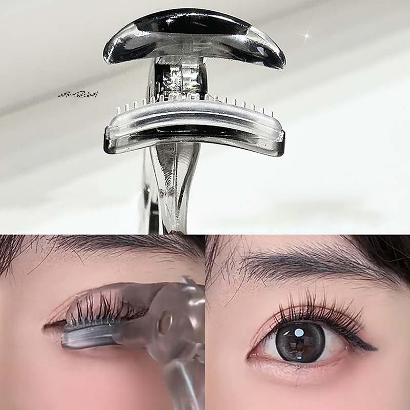 Wide-Angle Portable One-Clip Eyelash Curler Comb Tooth Lashes Styling Tool Easy to Operate Enlarges Eyes Partial Curler