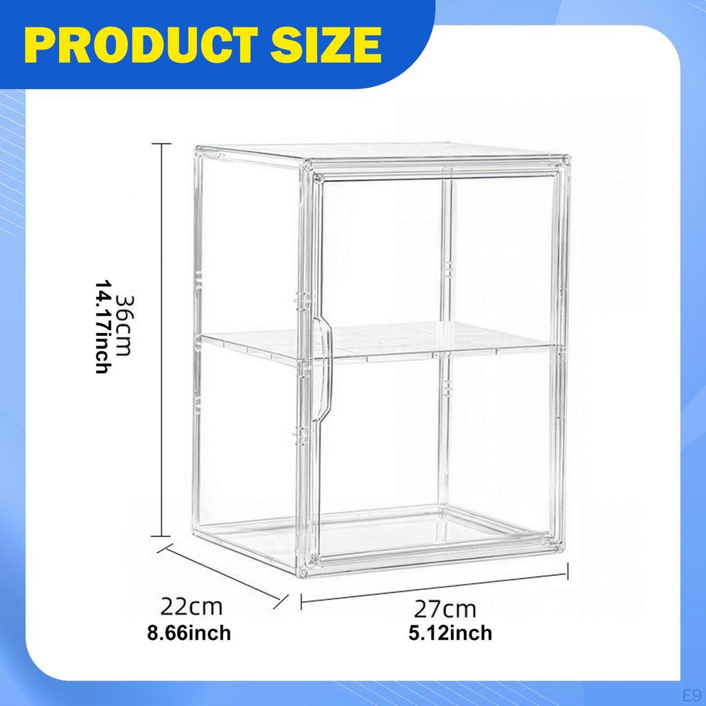 Clear Display Case Shelf Storage Cabinet Stand for Model Car, Miniature Figurines, Dolls