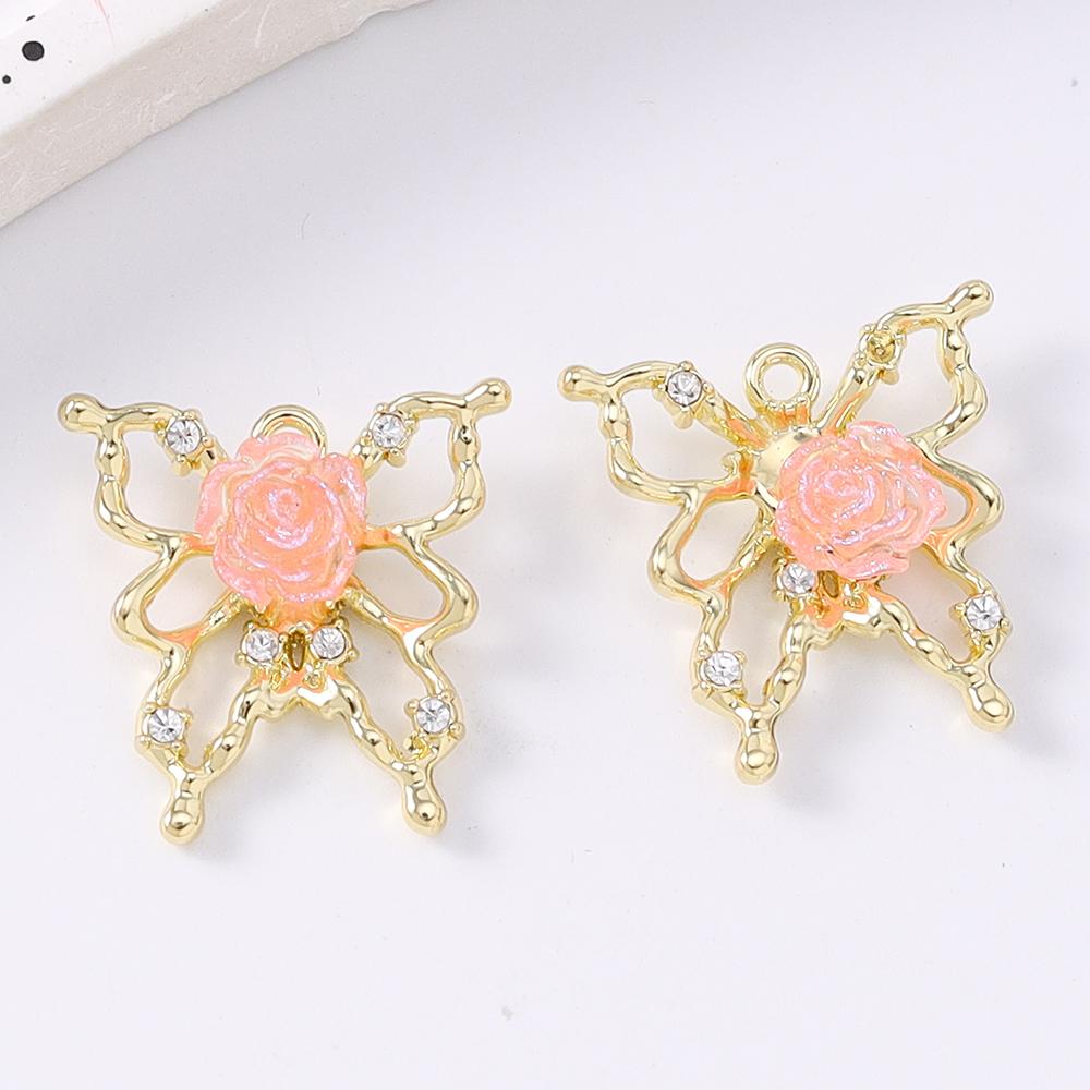 5pcs Luxury Crystal Butterfly Charms Pendants for Necklace Earrings Bracelet DIY Jewelry Making Accessories Supplies