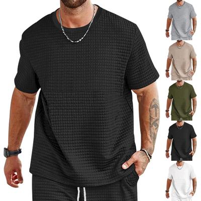 Herren T-Shirt mit Rundhalsausschnitt und kleinem Quadratkragen