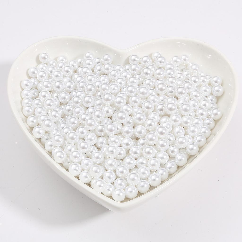 Beaded Abs Non-Porous Imitation Pearl Beads Colored Loose Beads Handmade Diy Hairpin Makeup Brush Storage Box Decoration