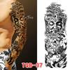Waterproof Full Arm Floral Tattoo Stickers - Cross-Border Design for Europe & America