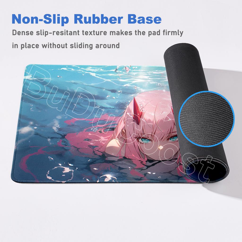 XXL HD Print Keyboard Pad Large Size Anime Mouse Pads Darling in The FranXX 02 Gaming Table Pad 400x900mm Big Desk Mats Zero Two
