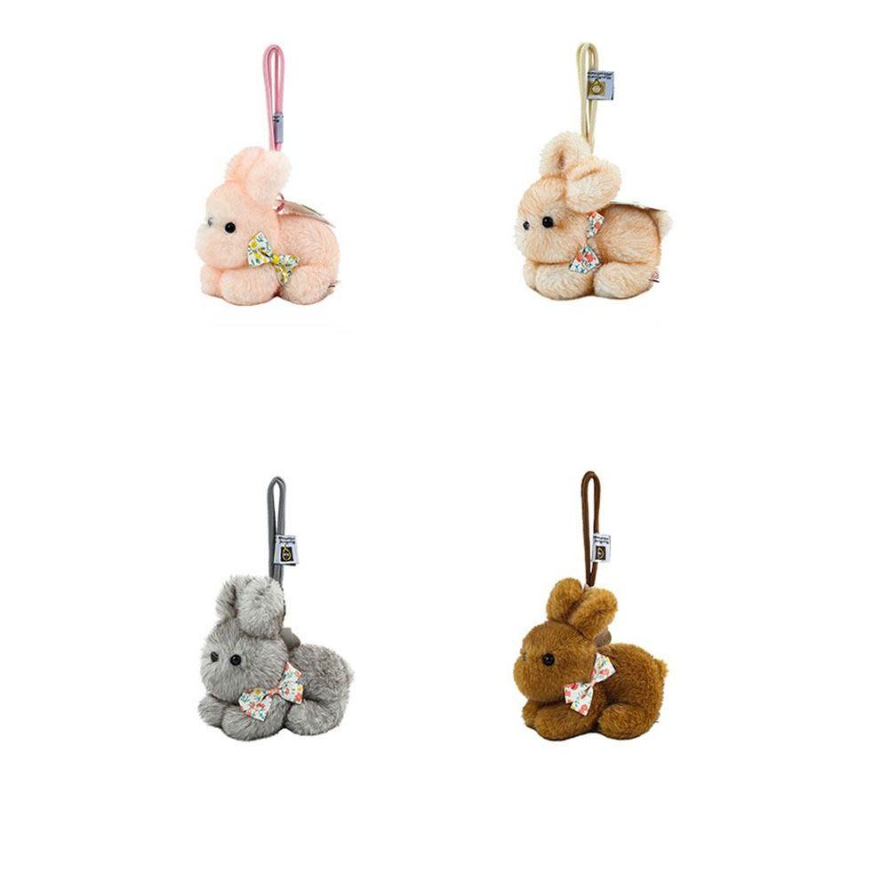 Decoration Plush Bow Rabbit Keychain Plush Material Bunny Bag Pendant Stuffed Keychain  Couple