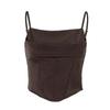 Ladies' Fashionable Solid Color Sexy Backless Striped Shoulder Strap Slim Fit Sleeveless Vest