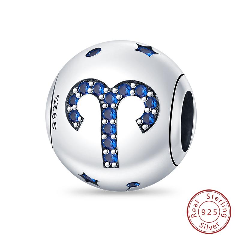 Charms Fit Qikaola Bracelets Copper Twelve Constellations Charms Beads Leo Aries Virgo For Birthday Jewelry Gifts