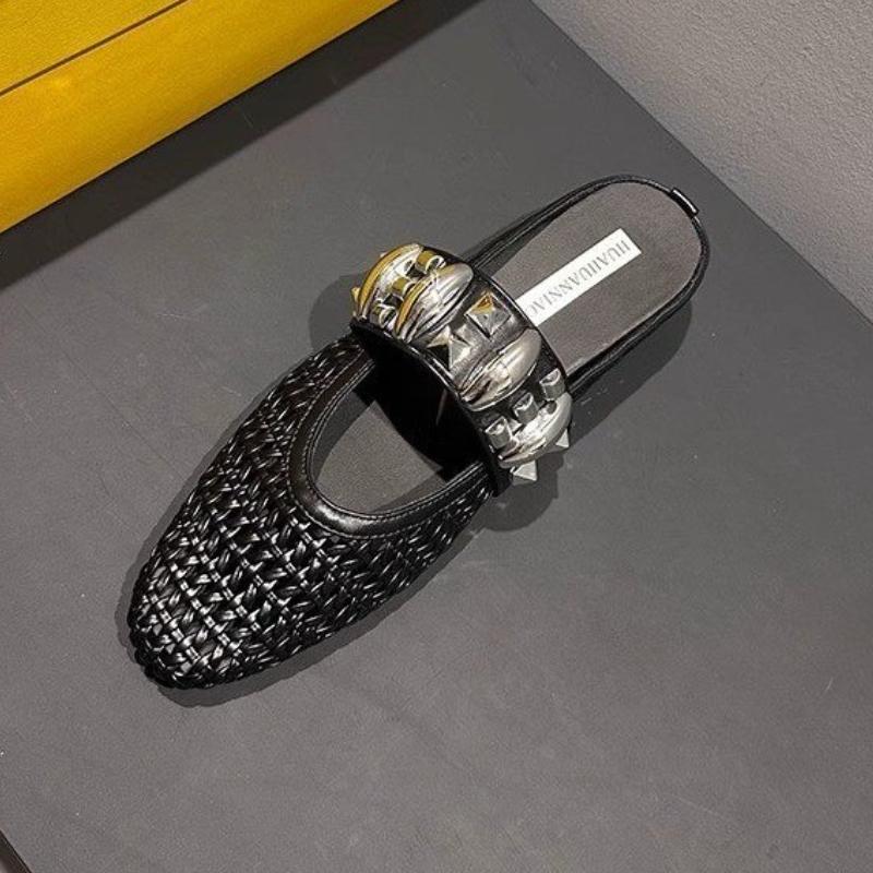 Fashion Women Flats Mules Shoes Fashion Luxury Summer Slippers New Sandals Trend 2025 Casual Slingback Woman Flip Flops Sandalias Mujer