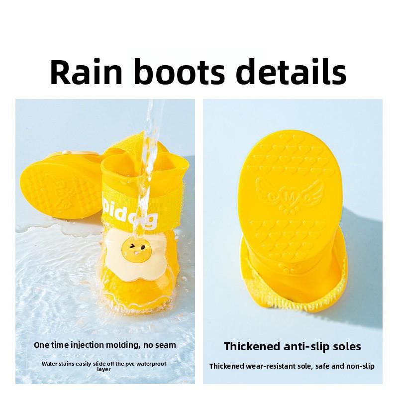 Dog Outdoor Waterproof Rain Shoe Covers Cartoon Egg-shaped Anti-dirty Durable Non-slip Cat Pet All Seasons