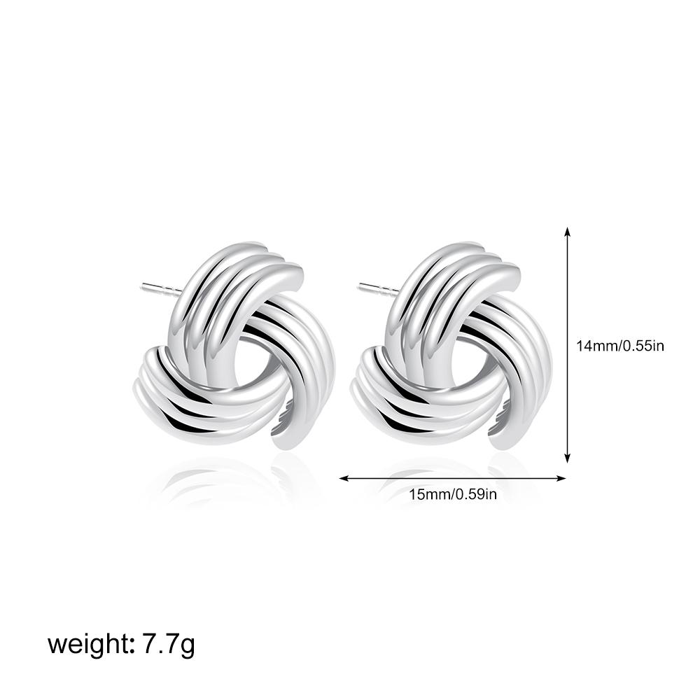 Creative Multilayer Knot Ear Stud Smooth Stainless Steel Geometric Statement Chunky Earrings Retro New Zircon Wholesale Aretes