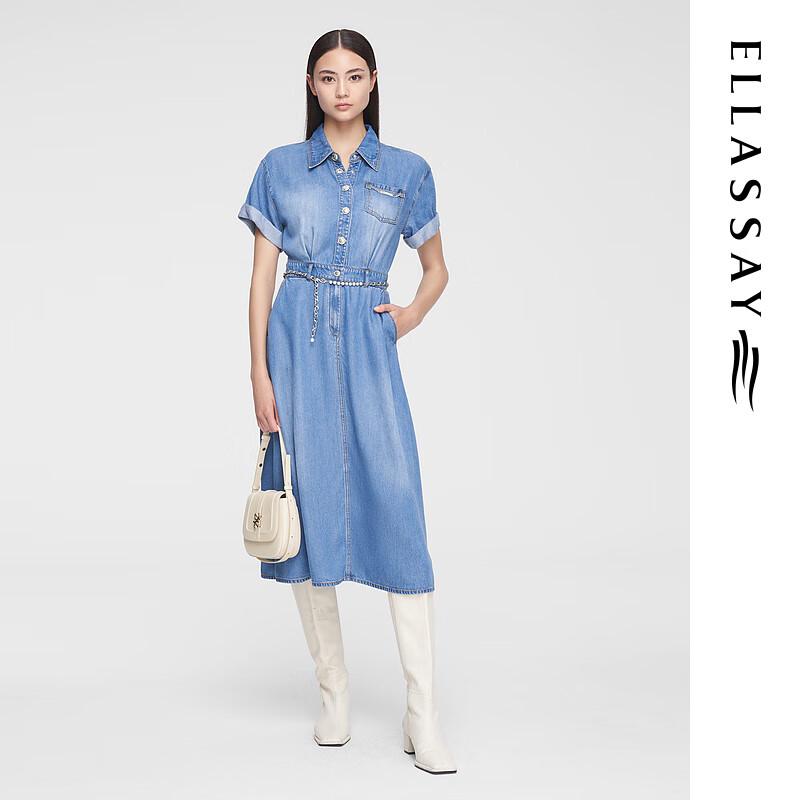 

ELLASSAY Women s Tencel Denim Shirt Dress M