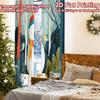 2pcs, 2D FLAT PRINTING Curtains (Without Rod) Snowy Friend Christmas Festival Fashion Curtains Polyester Curtains Thermal