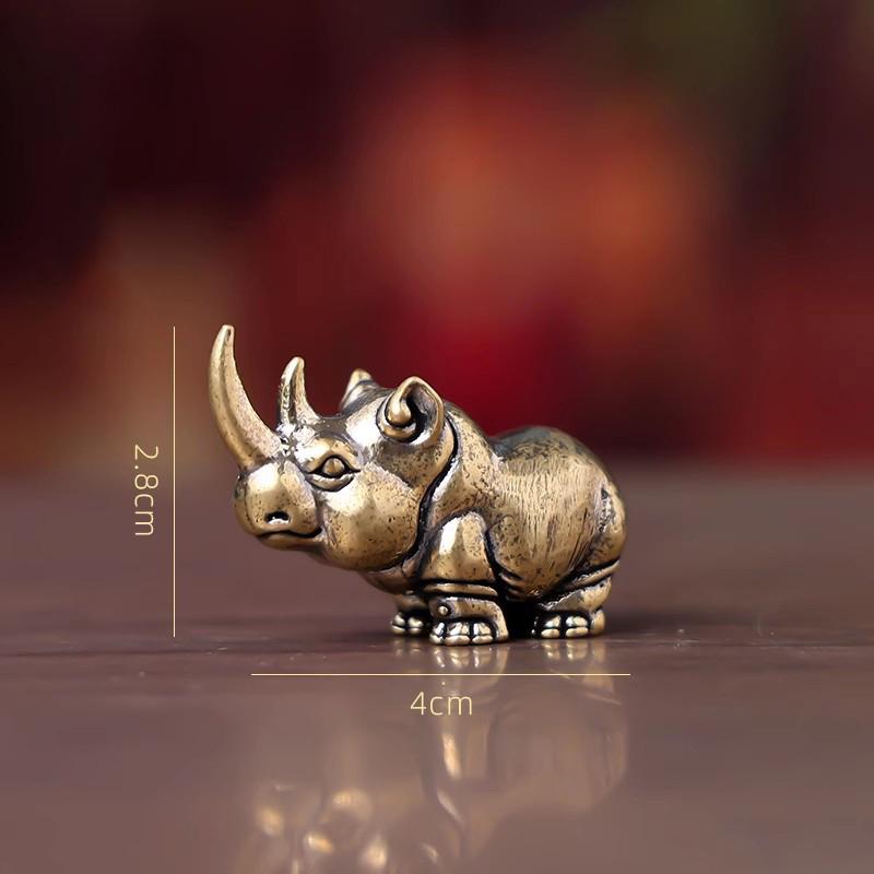 Retro Copper Hippopotamus Desktop Ornament 1Pc Solid Animal Sculpture for Home Office Shelf Decor Gift for Friends