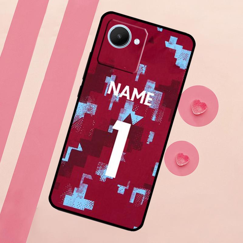 Personalised Football Number Name Case For Realme GT Neo 5 3T 2T 9 11 10 Pro Plus C11 C15 C21Y C25S C30 C31 C33 C35 C53 C55