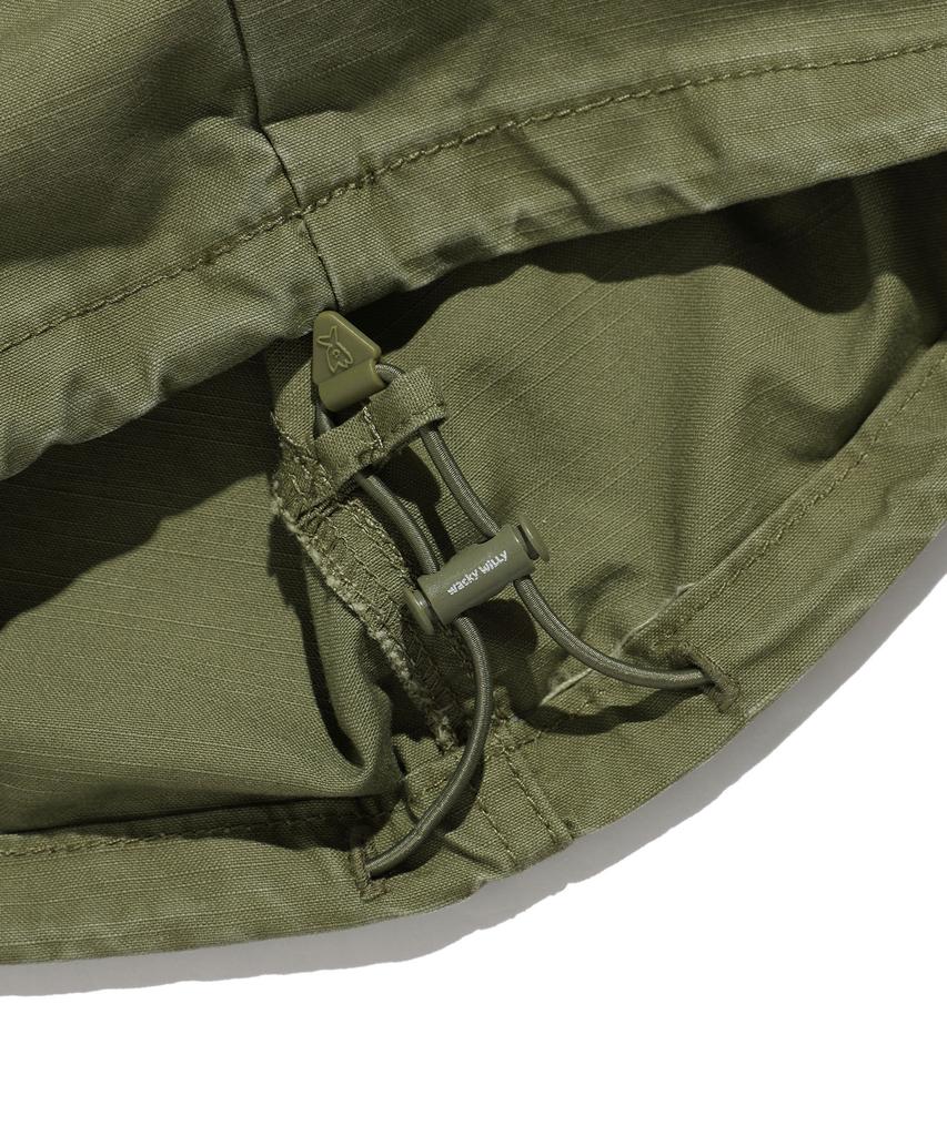 WACKY WILLY Wide Cotton Cargo Elastic Waist Pants Olive
