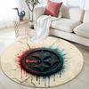 Pittsburgh Steelers Round Area Rug,Carpet Rug for Living Room Bedroom Sofa Playroom Decor,Non-slip Floor Mat