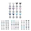 12 Pieces 16G Stainless Steel Cubic Zirconia Earrings for Women Stud Body Jewelry Set