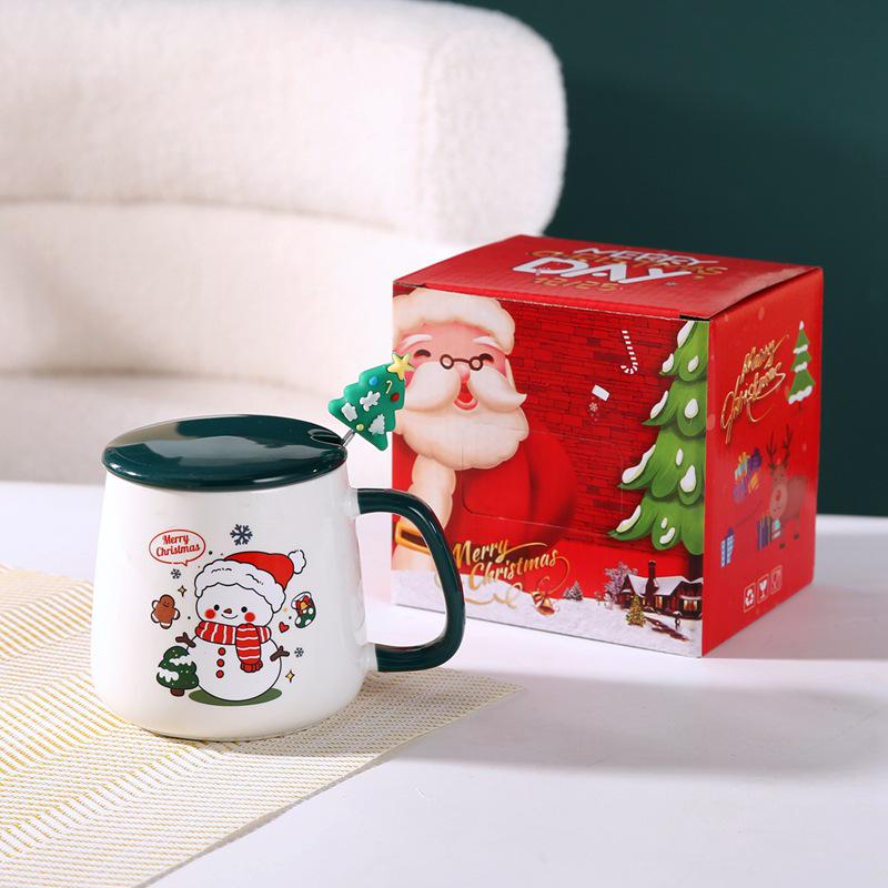 Christmas Ceramic Mug Gift Set - Santa Claus New Year Office Coffee Mug