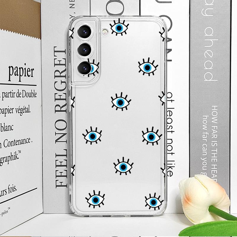 Lucky Eye Blue Evil Eye Print Phone Case for Samsung Galaxy A14 A16 A55 A54 A36 A53 A13 A15 A25 A52 5G Clear Soft Covers Fundas